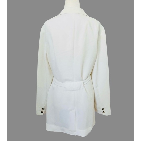 Willow & Thread Blazer Open Front Tie Waist Pockets White Size 16 - Picture 8 of 10